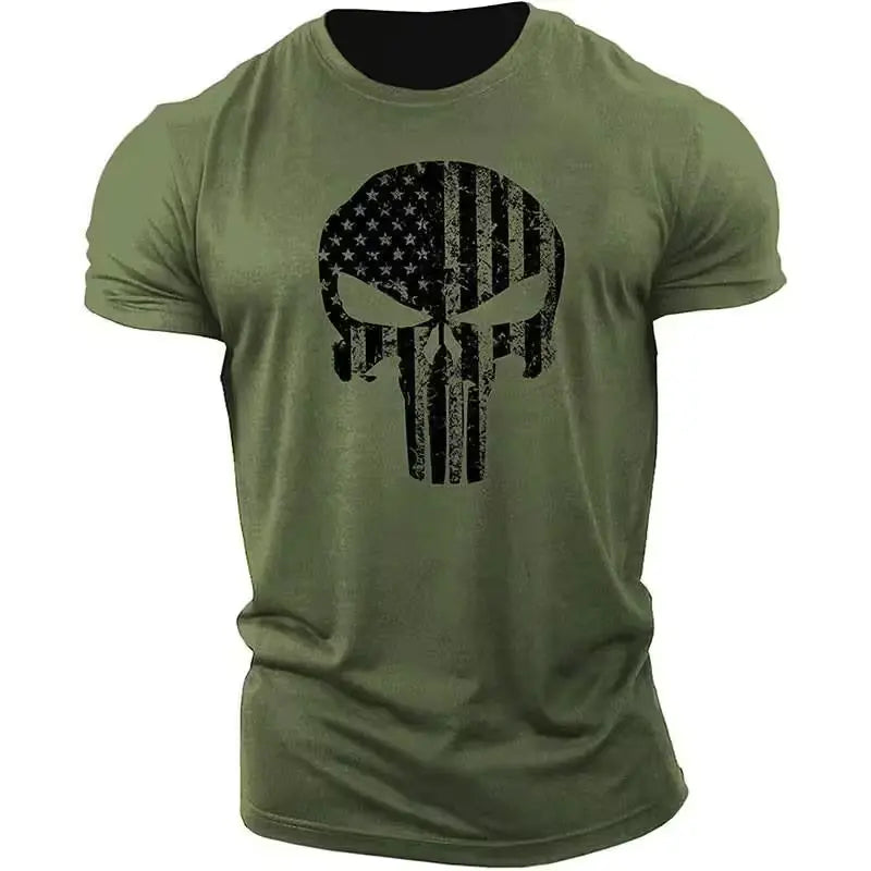 camisa-masculina-manga-curta-skull-verde